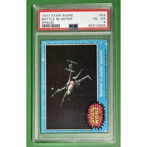 1977 Star Wars Card #53 Battle In Outer Space PSA 4 Cert #65314204